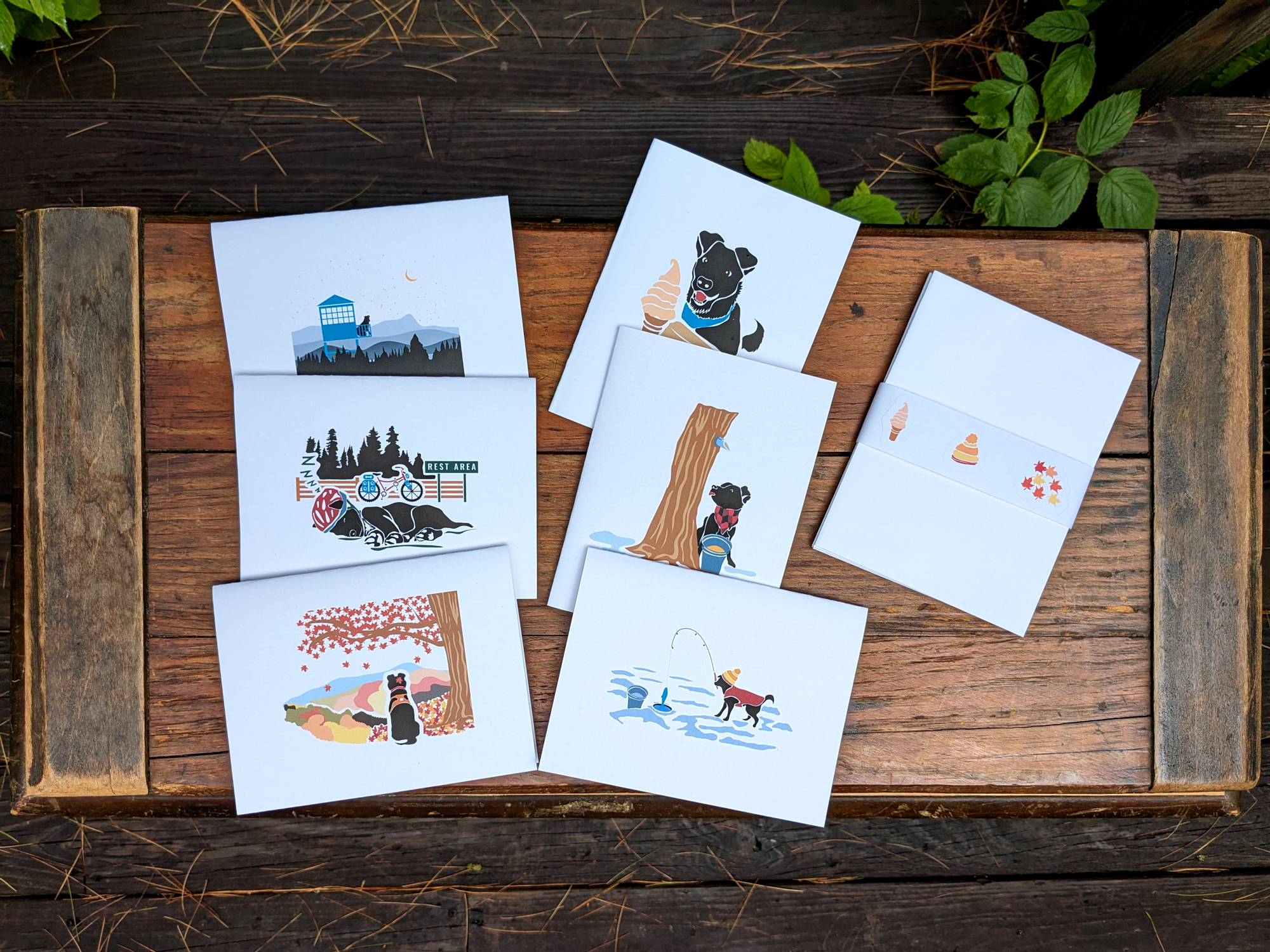 Vermont Pup | Blank Note Card Set | 6 A2 Cards + Envelopes + Stickers